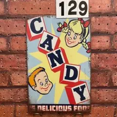 CANDY デリシャスフード 《129》ブリキ 看板 レトロ風 ☻