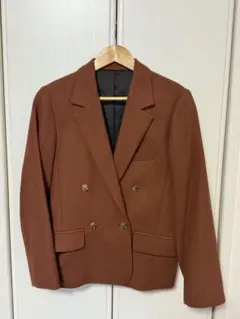 古着　セットアップ　ダブルジャケット　スラックス　赤茶　M