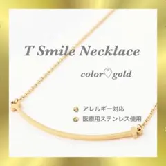 ティースマイルネックレス ゴールド アレルギー対応 ステンレス デコルテ綺麗