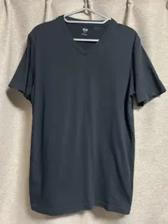 美品 ユニクロ UNIQLOブラック Vネック Tシャツ Lサイズ