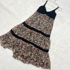 MAITRESSE 花柄キャミワンピース 38 フレア シフォン ノースリーブ