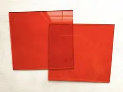 クリアオレンジ　ガラス　2枚セット