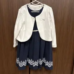 ホワイトボレロ　ネイビーワンピースセット　 セレモニー　95