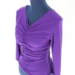 【美品 社交ダンス衣装】leirena レイリーナ トップス 紫 シンプル 無地
