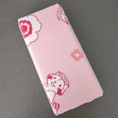 タヌキ柄 ピンクタオルケット