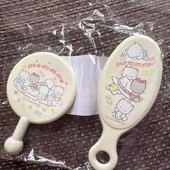 【未開封】ニャニィニュニェニョン ミラーとブラシセット ホワイト