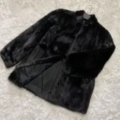定番✨ミンクファー✨毛皮 リアルファー ジャケット フリーサイズ ダークブラウン