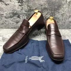 YANKO【25】コインローファー ビジネスシューズ スクエアトゥ 袋付き