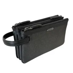 Ermenegildo Zegna 三連ジップ PVC クラッチ セカンドバッグ