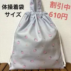1135【おまとめ割不可】イチゴ柄体操着袋