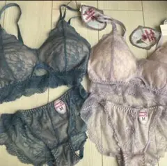 ノンワイヤーブラジャーセット　M 2着　下着セット　ブラジャーショーツセット