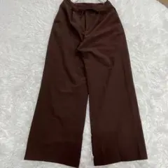 セブンアイディコンセプト　人気　バックサテンイージーパンツ　ワイド　F