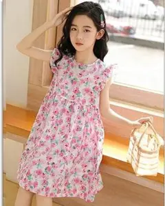 子供用半袖ワンピース　ピンク　130サイズ