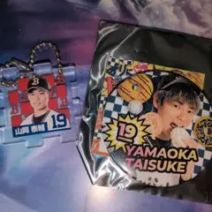 オリックス 山岡泰輔 キーホルダー 缶バッジ