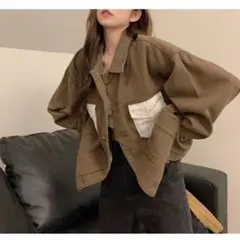 トップス ジャケット シャツ レディース ポケット ミリタリー 長袖 ビッグ25