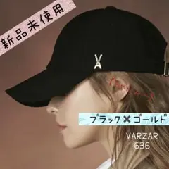 VARZAR バザール　キャップ　ブラック　ゴールドスタッド　636