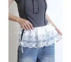 【新品】フリルベルト/コットンレースラップスカート