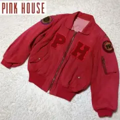 希少PINK HOUSE ヴィンテージワッペンブルゾン ワイドシルエット レッド