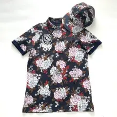 【美品】パーリーゲイツ　キャップ＆ポロシャツセット　30th　総花柄　サイズ5