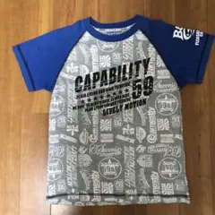 キッズ150 綿100%　グレー/青 Tシャツ 記名なし