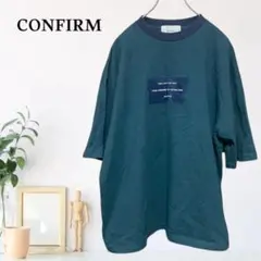 zB565【M】CONFIRM ロゴパッチ リブトリム Tシャツ オーバーサイズ