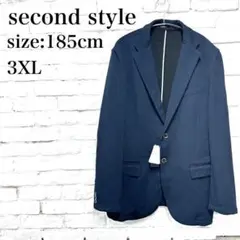新品　タグ付き　3XL　185cm　テーラードジャケット　ネイビー　洗える