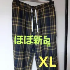 【ほぼ新品】メンズチェックパンツ　柔らか　履きやすい　ルームウエア　パジャマXL