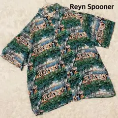 【美品】レインスプーナー r 半袖アロハシャツ ハワイアンシャツ