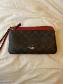 【美品】COACH ダブルジップポーチ
