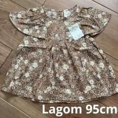 【タグ付き未使用】SM2 Lagom 花柄プリント ペプラムトップス 95cm