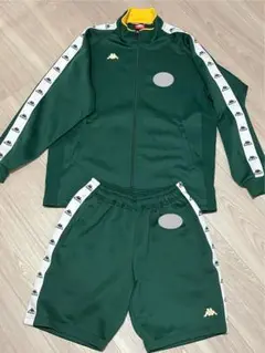 美品 訳あり Kappa グリーン 上下セットアップ ショートパンツ Mサイズ