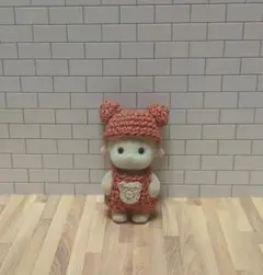 ハンドメイド　5センチドール　くまセット（テラコッタ）