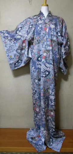 D738   振袖　山本寛斎　鳳凰　更紗　丹後ちりめん　正絹　着物　袷　極美品 m33664925611_1.jpg?1702960149