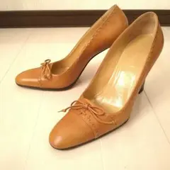 良品❤GUCCI【グッチ】リボン&ステッチ パンプス 23.5㎝