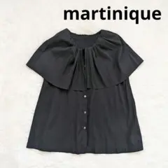 マルティニーク martinique ギャザービッグカラーブラウス 黒
