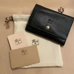 折り財布 ミニ財布 二つ折り財布 コインケース 小銭入れ ブラック 黒色