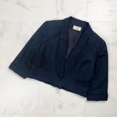 美品 クラングクラング ラメショート丈ジャケット 黒 サイズM*ED857