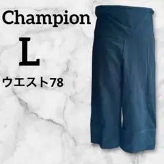 Champion 【L】パンツ 黒　スリット入りズボン　膝下パンツ　ウエスト78