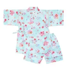 [新品！キッズ♪甚平スーツ　桜麻柄　グリーン　130センチ]
