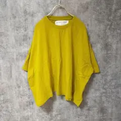 【美品】半袖カットソー ワイド幅 ゆったり トップス シャツ マスタード M