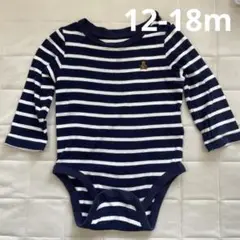 gap ネイビーボーダー　ロンパース 12-18m