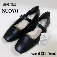 未使用品 NUOVO スクエアトゥ ストラップ ローヒール パンプス サイズM