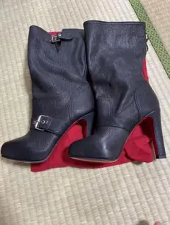 【未使用激安】ルブタン レザーミドルブーツ
