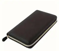 家計管理に便利なA6サイズファスナー付き財布（ブラック）
