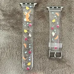 【新品】柴犬柴田さん&フルーツポンチ柄 Apple Watchクリアバンド