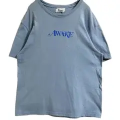 AWAKE 半袖 Tシャツ sax ブルー USED L