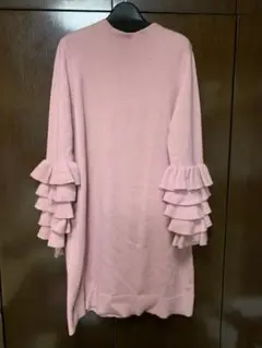 メゾンドフルール フリル袖ニットドレス