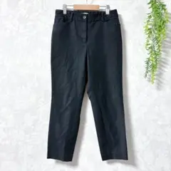 【プラステ】シンプルストレッチパンツ ブラック Sスリムフィット スラックス