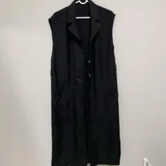黒 ノースリーブ ロングベストMサイズ①