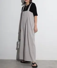 Bonjour Sagan ハイウエストロングジャンパースカート